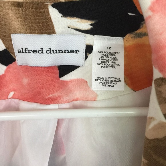 Alfred Dunner Open Front Blazer Jacket Women Sz 12 Hawaiian Tropical Fully Lined - Picture 3 of 11